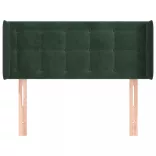sötétzöld bársony fejtámla szárnyakkal 103x16x78/88 cm