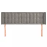 világosszürke bársony fejtámla szárnyakkal 147x16x78/88 cm