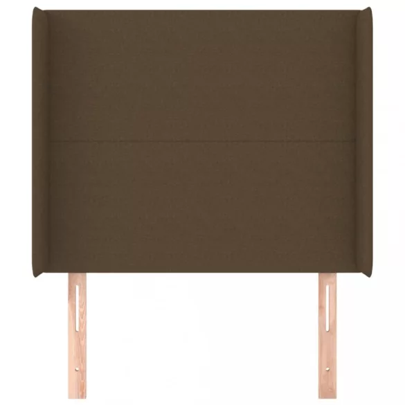 sötétbarna szövet fejtámla szárnyakkal 83x16x118/128 cm