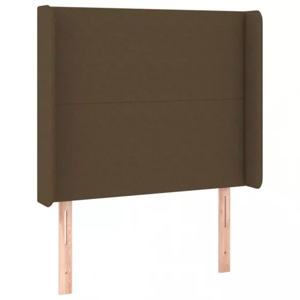 sötétbarna szövet fejtámla szárnyakkal 93x16x118/128 cm