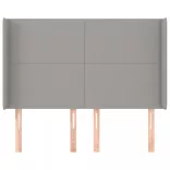 világosszürke szövet fejtámla szárnyakkal 147x16x118/128 cm