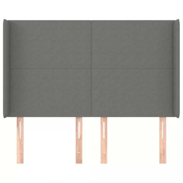 sötétszürke szövet fejtámla szárnyakkal 147x16x118/128 cm