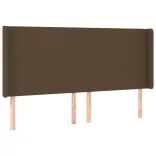 sötétbarna szövet fejtámla szárnyakkal 183x16x118/128 cm