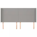 világosszürke szövet fejtámla szárnyakkal 203x16x118/128 cm