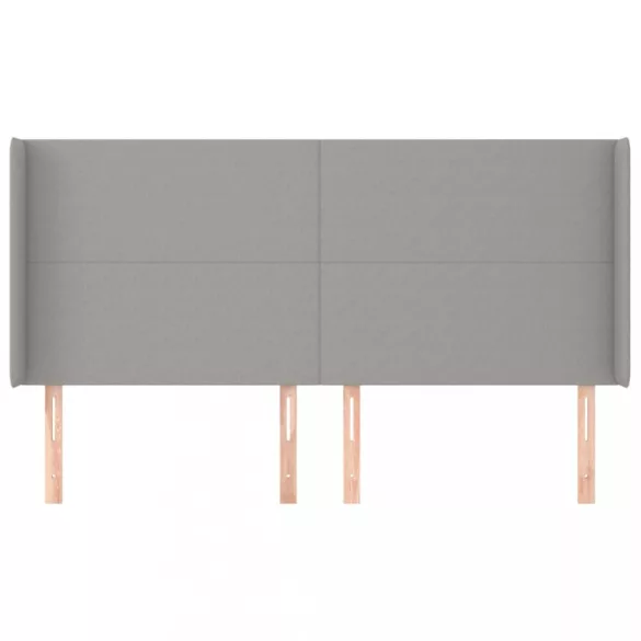 világosszürke szövet fejtámla szárnyakkal 203x16x118/128 cm