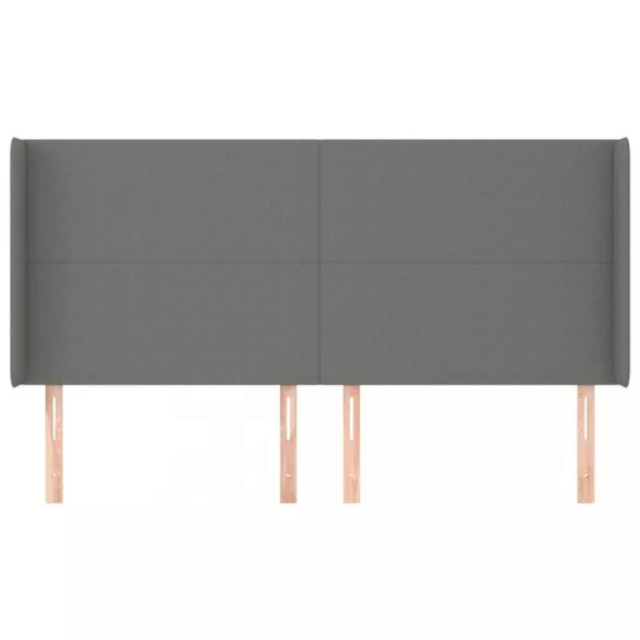 sötétszürke szövet fejtámla szárnyakkal 203x16x118/128 cm