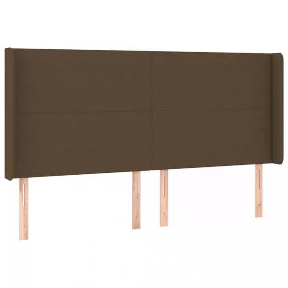 sötétbarna szövet fejtámla szárnyakkal 203x16x118/128 cm