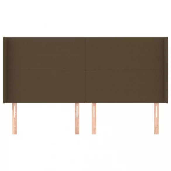 sötétbarna szövet fejtámla szárnyakkal 203x16x118/128 cm