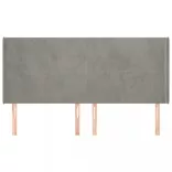 világosszürke bársony fejtámla szárnyakkal 203x16x118/128 cm