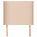 cappuccino műbőr fejtámla szárnyakkal 103x16x118/128 cm