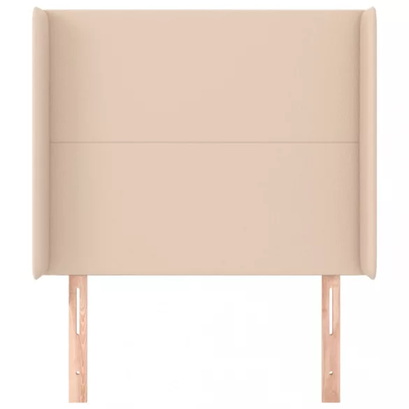 cappuccino műbőr fejtámla szárnyakkal 103x16x118/128 cm