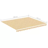 sárga és fehér csere napellenző ponyva 4 x 3,5 m