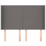 szürke műbőr fejtámla szárnyakkal 147x16x118/128 cm