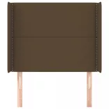 sötétbarna szövet fejtámla szárnyakkal 93x16x118/128 cm