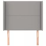 világosszürke szövet fejtámla szárnyakkal 103x16x118/128 cm