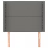 sötétszürke szövet fejtámla szárnyakkal 103x16x118/128 cm