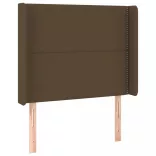 sötétbarna szövet fejtámla szárnyakkal 103x16x118/128 cm