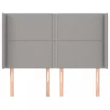 világosszürke szövet fejtámla szárnyakkal 147x16x118/128 cm