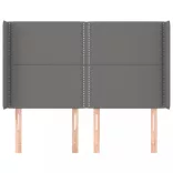 sötétszürke szövet fejtámla szárnyakkal 147x16x118/128 cm