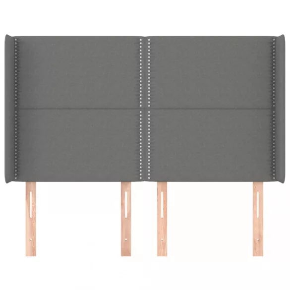 sötétszürke szövet fejtámla szárnyakkal 147x16x118/128 cm