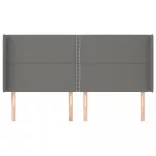 sötétszürke szövet fejtámla szárnyakkal 183x16x118/128 cm