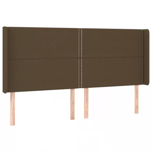 sötétbarna szövet fejtámla szárnyakkal 183x16x118/128 cm