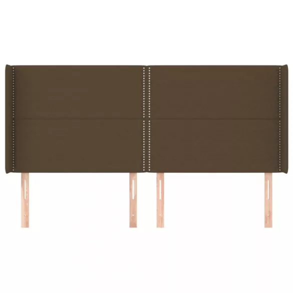 sötétbarna szövet fejtámla szárnyakkal 183x16x118/128 cm