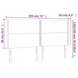 tópszínű szövet fejtámla szárnyakkal 183x16x118/128 cm