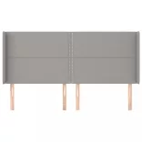 világosszürke szövet fejtámla szárnyakkal 203x16x118/128 cm