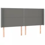 sötétszürke szövet fejtámla szárnyakkal 203x16x118/128 cm