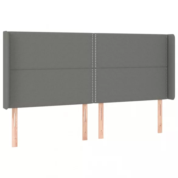sötétszürke szövet fejtámla szárnyakkal 203x16x118/128 cm
