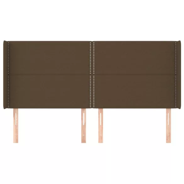 sötétbarna szövet fejtámla szárnyakkal 203x16x118/128 cm