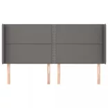 szürke műbőr fejtámla szárnyakkal 203x16x118/128 cm