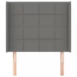 sötétszürke szövet fejtámla szárnyakkal 83x16x118/128 cm