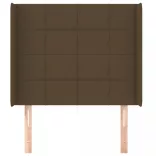 sötétbarna szövet fejtámla szárnyakkal 83x16x118/128 cm