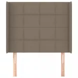 tópszínű szövet fejtámla szárnyakkal 83x16x118/128 cm