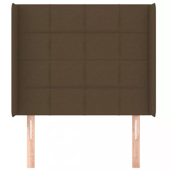 sötétbarna szövet fejtámla szárnyakkal 103x16x118/128 cm