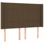 sötétbarna szövet fejtámla szárnyakkal 147x16x118/128 cm