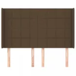 sötétbarna szövet fejtámla szárnyakkal 147x16x118/128 cm