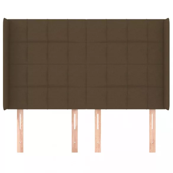 sötétbarna szövet fejtámla szárnyakkal 147x16x118/128 cm