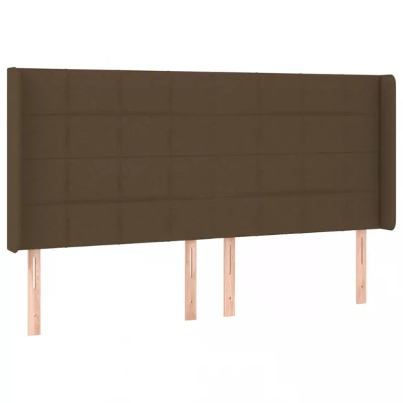 sötétbarna szövet fejtámla szárnyakkal 183x16x118/128 cm