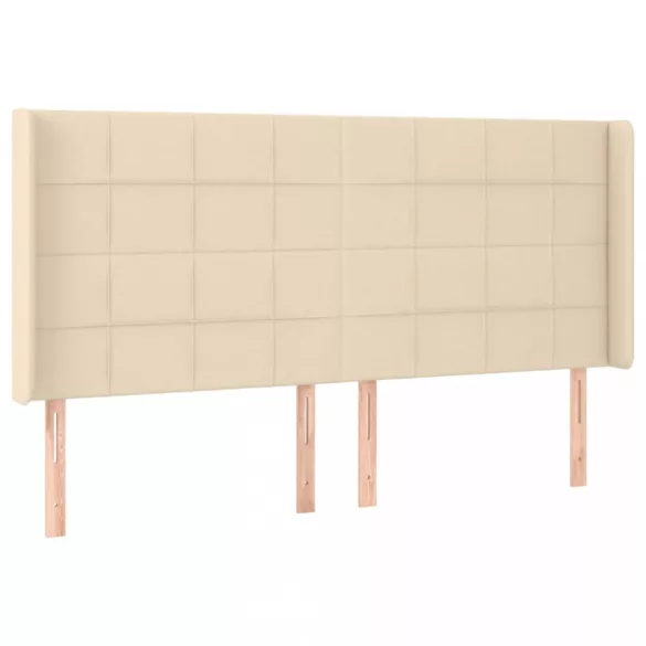 krémszínű szövet fejtámla szárnyakkal 183x16x118/128 cm