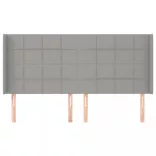 világosszürke szövet fejtámla szárnyakkal 203x16x118/128 cm