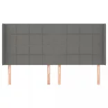 sötétszürke szövet fejtámla szárnyakkal 203x16x118/128 cm