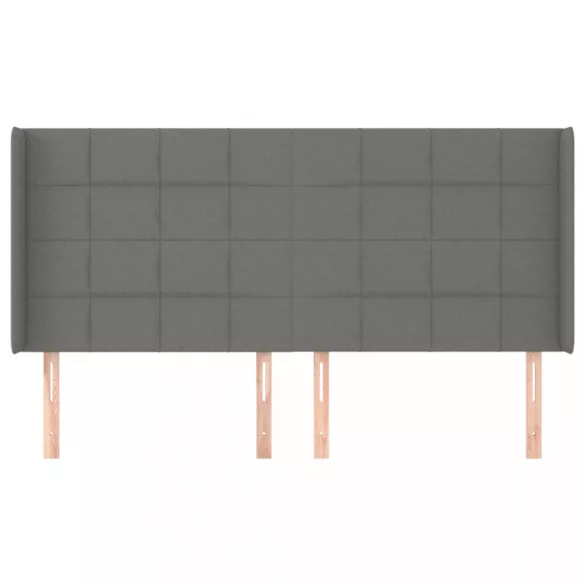 sötétszürke szövet fejtámla szárnyakkal 203x16x118/128 cm