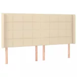 krémszínű szövet fejtámla szárnyakkal 203x16x118/128 cm