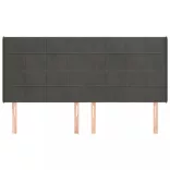 sötétszürke bársony fejtámla szárnyakkal 183x16x118/128 cm