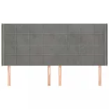 világosszürke bársony fejtámla szárnyakkal 203x16x118/128 cm