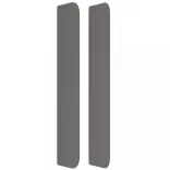 szürke műbőr fejtámla szárnyakkal 93x16x118/128 cm