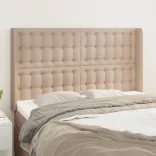 cappuccino műbőr fejtámla szárnyakkal 147x16x118/128 cm